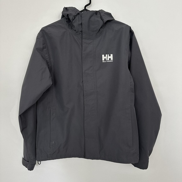 Helly Hansen Jacket Mens Small Gray Helly Tech Protection Seven J Rain Softshell